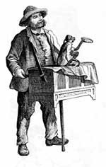 Old organ grinder illustration
